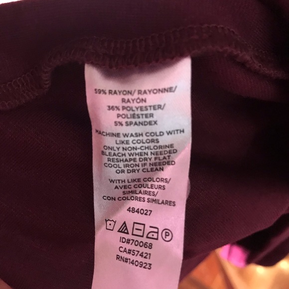 Loft classy 3/4 sleeve length maroon dress. - Picture 4 of 4